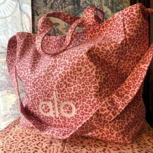 ALO Yoga Pink Leopard Tote Bag